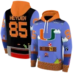 personalized miami hurricanes mario blue black hoodie best selling
