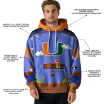 personalized miami hurricanes mario blue black hoodie best selling