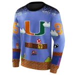 personalized miami hurricanes mario blue black hoodie best selling
