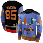 personalized miami hurricanes mario blue black hoodie best selling