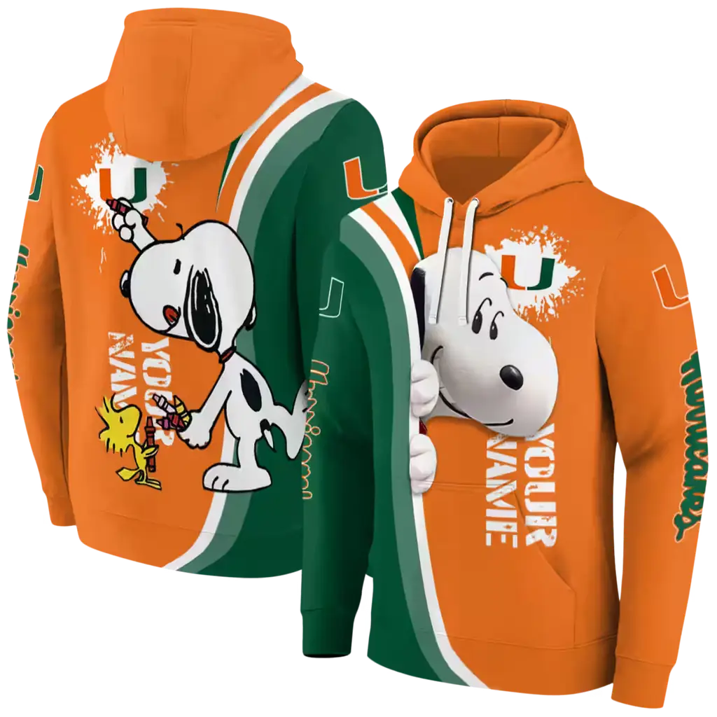 personalized miami hurricanes peeking snoopy orange hoodie fashion forward personalized miami hurricanes peeking snoopy orange hoodie fashion forward