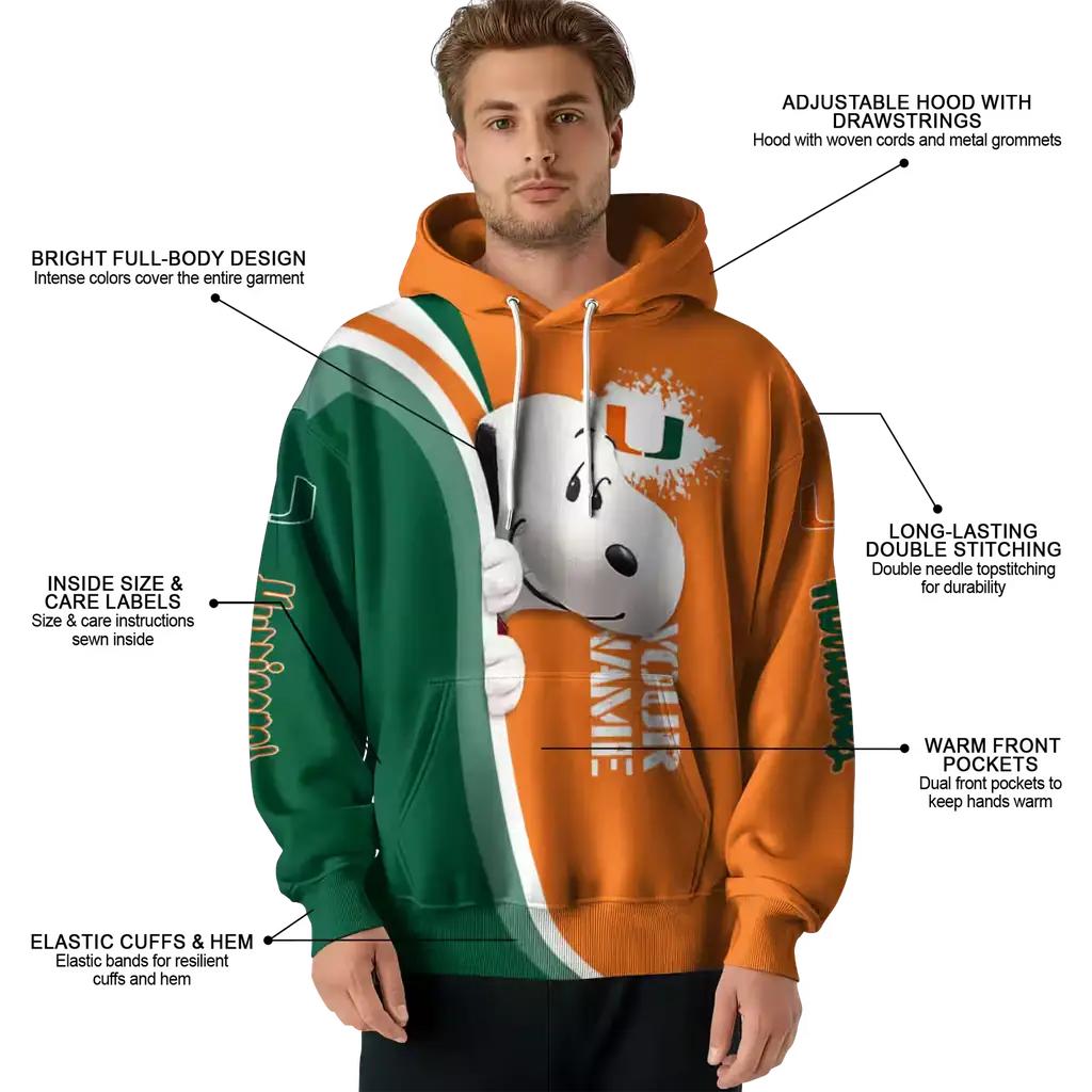 personalized miami hurricanes peeking snoopy orange hoodie latest model personalized miami hurricanes peeking snoopy orange hoodie latest model