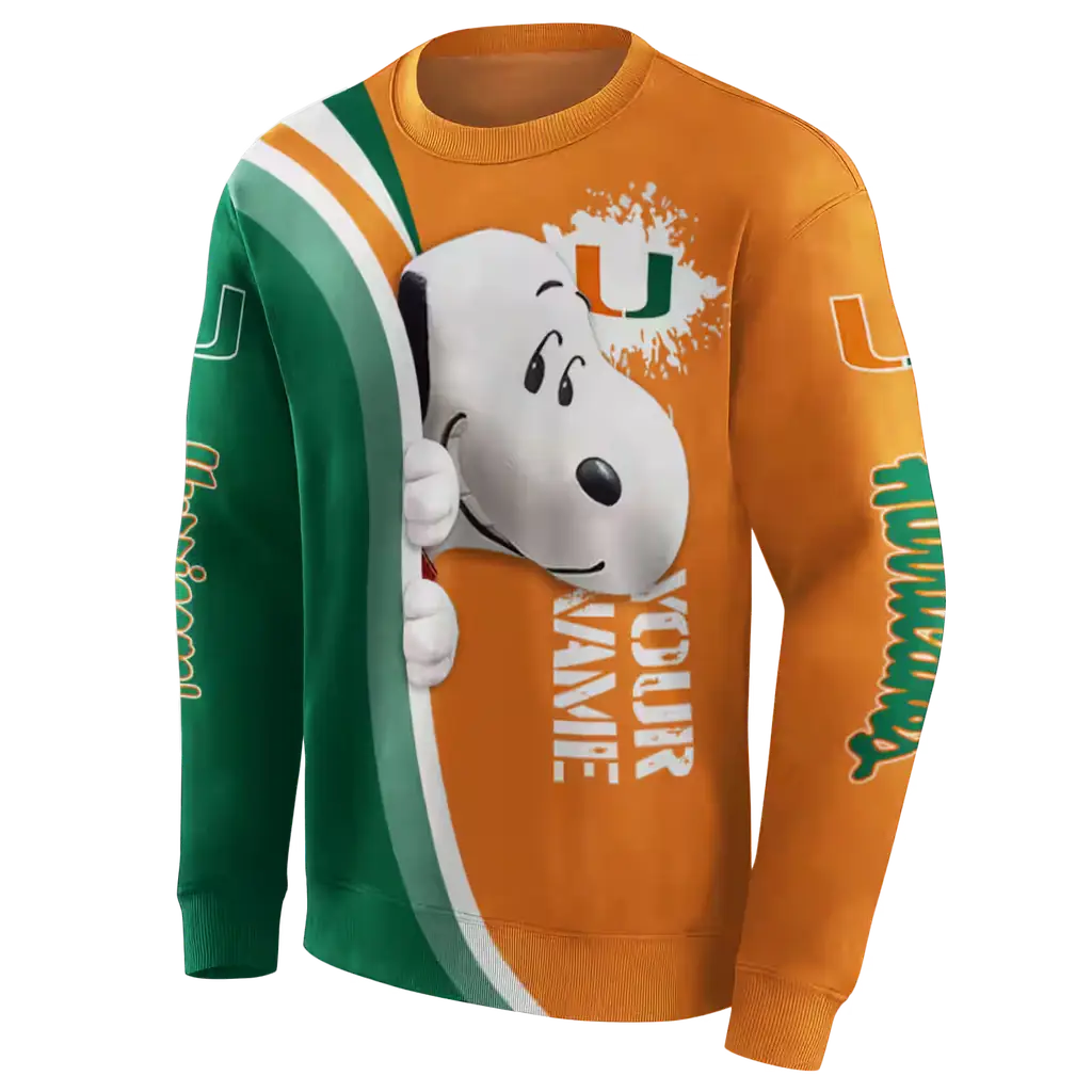 personalized miami hurricanes peeking snoopy orange hoodie new arrival personalized miami hurricanes peeking snoopy orange hoodie new arrival
