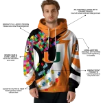personalized miami hurricanes puzzle pieces orange hoodie best selling