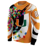 personalized miami hurricanes puzzle pieces orange hoodie best selling