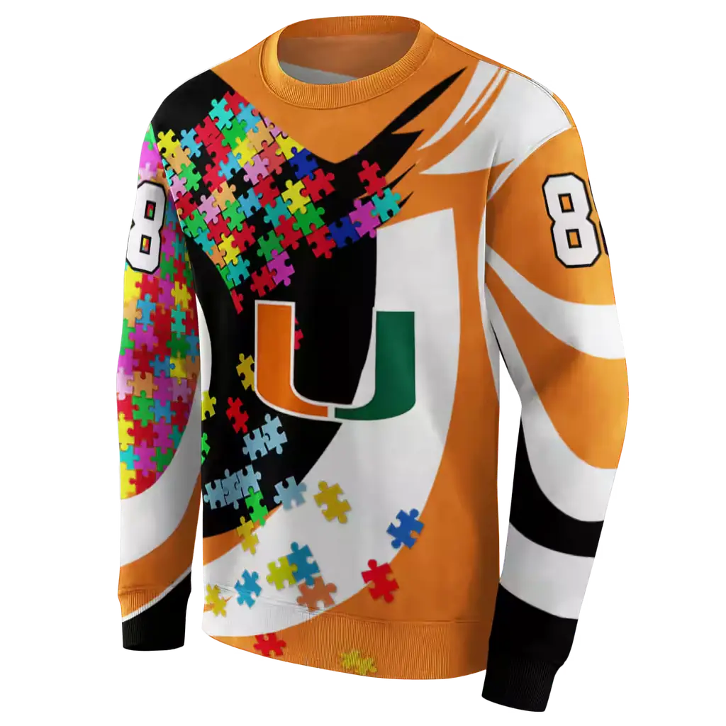 personalized miami hurricanes puzzle pieces orange hoodie new arrival personalized miami hurricanes puzzle pieces orange hoodie new arrival