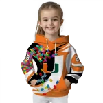 personalized miami hurricanes puzzle pieces orange hoodie best selling
