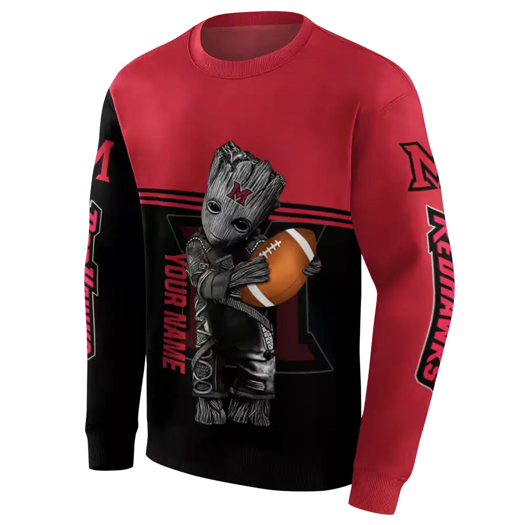 personalized miami redhawks baby groot red black hoodie new arrival personalized miami redhawks baby groot red black hoodie new arrival