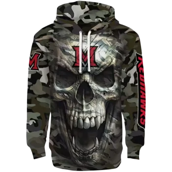 personalized miami redhawks camo skull hoodie best selling
