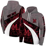 personalized miami redhawks hexagonal mesh red black gray hoodie best selling