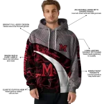 personalized miami redhawks hexagonal mesh red black gray hoodie best selling