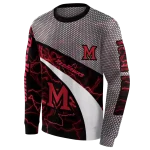 personalized miami redhawks hexagonal mesh red black gray hoodie best selling