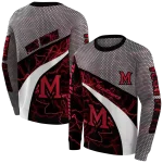 personalized miami redhawks hexagonal mesh red black gray hoodie best selling