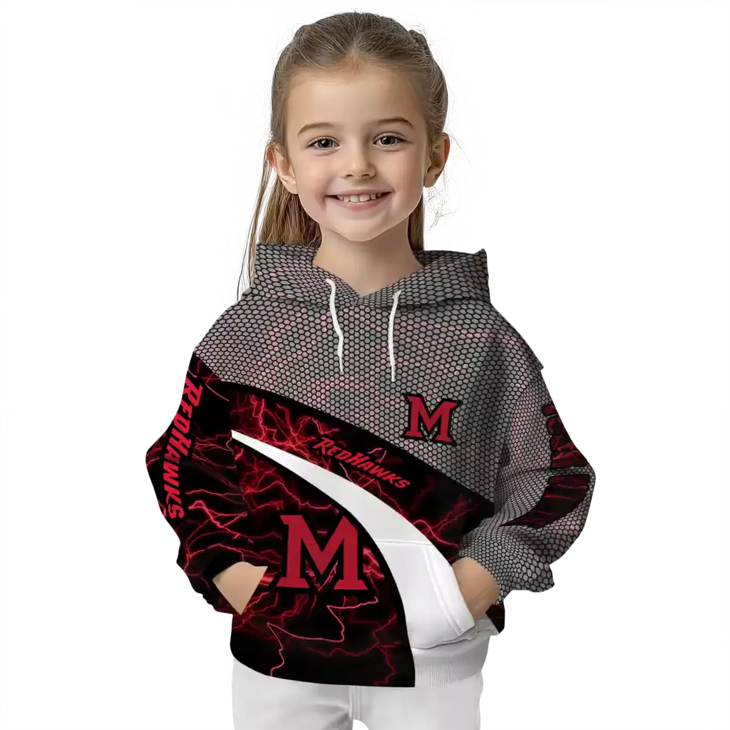 personalized miami redhawks hexagonal mesh red black gray hoodie top rated personalized miami redhawks hexagonal mesh red black gray hoodie top rated