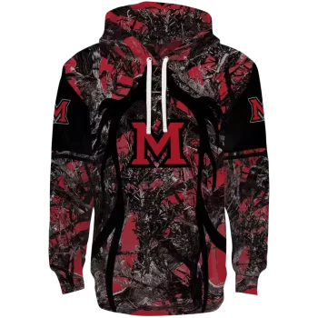 personalized miami redhawks hunting theme red black hoodie best selling