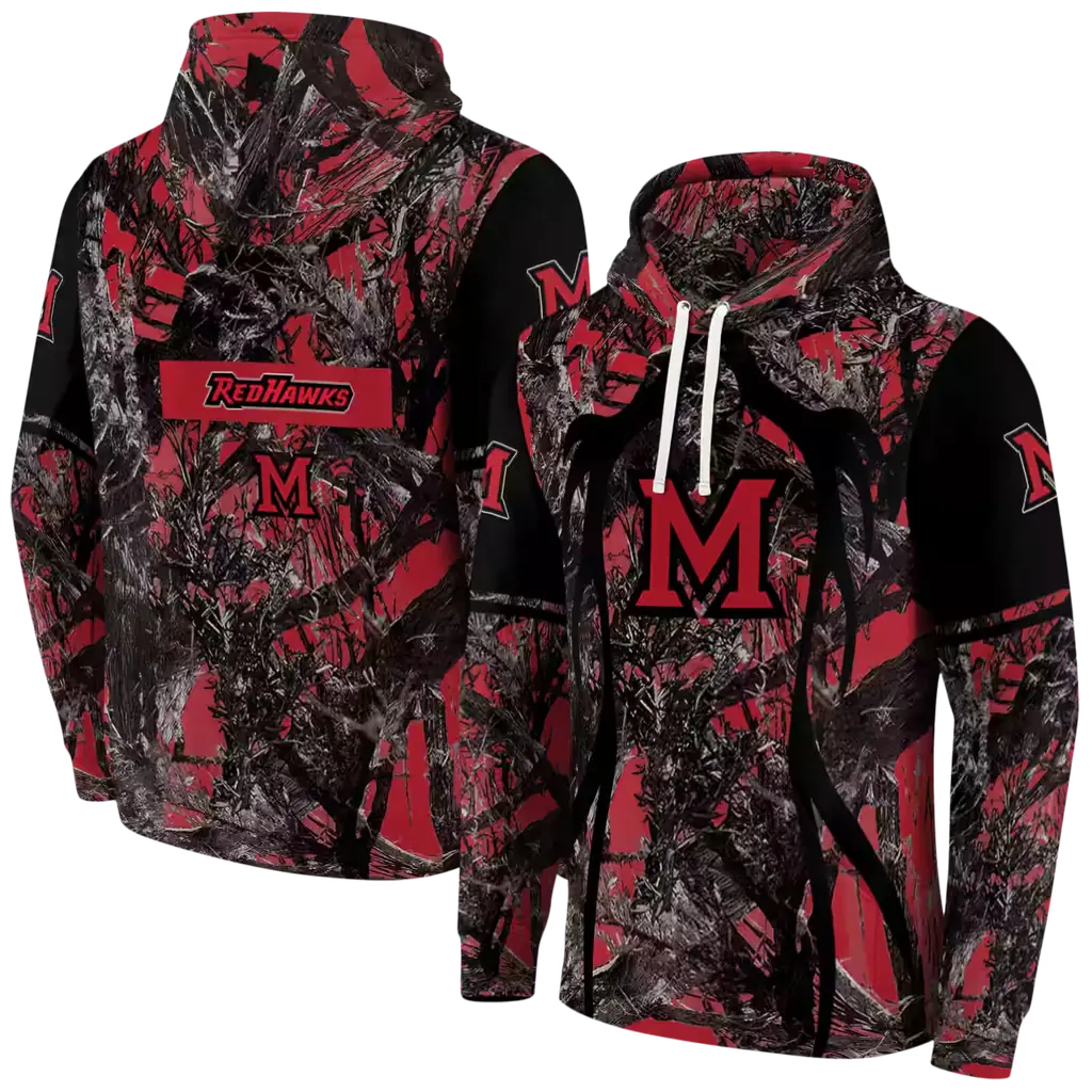 personalized miami redhawks hunting theme red black hoodie fashion forward personalized miami redhawks hunting theme red black hoodie fashion forward