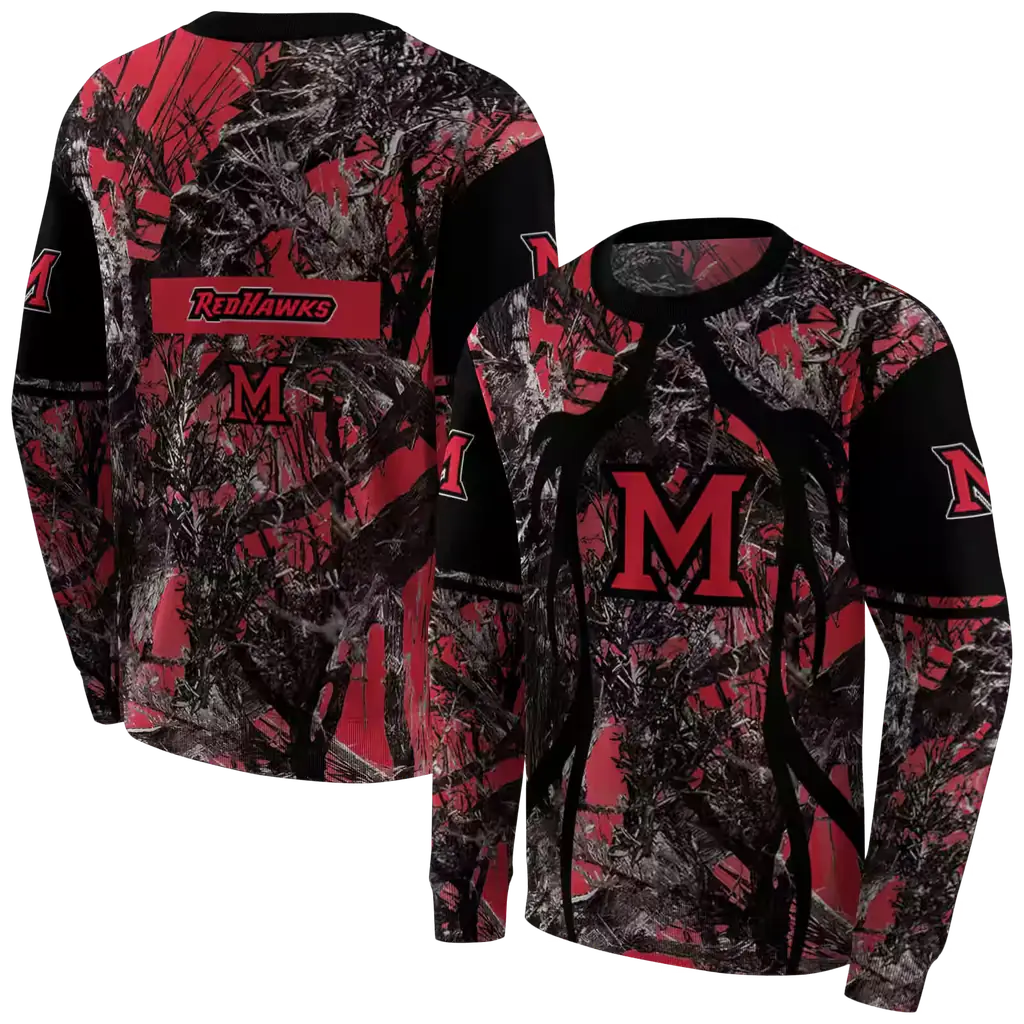 personalized miami redhawks hunting theme red black hoodie premium grade personalized miami redhawks hunting theme red black hoodie premium grade