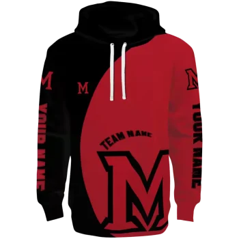 personalized miami redhawks minimalist design red black hoodie best selling