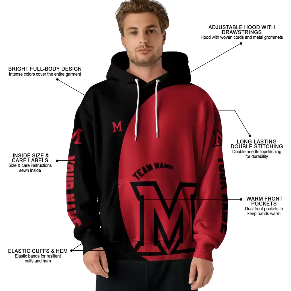 personalized miami redhawks minimalist design red black hoodie latest model personalized miami redhawks minimalist design red black hoodie latest model