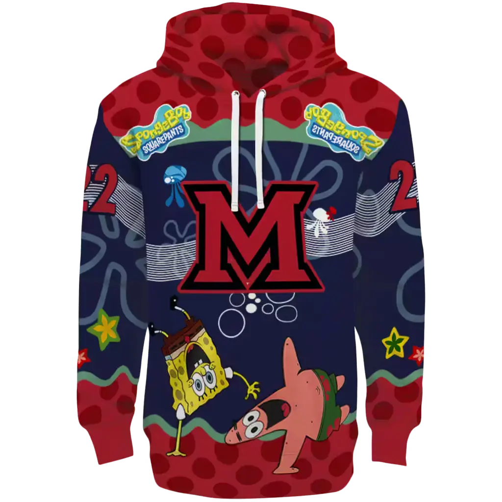 personalized miami redhawks spongebob patrick star red navy hoodie best selling personalized miami redhawks spongebob patrick star red navy hoodie best selling