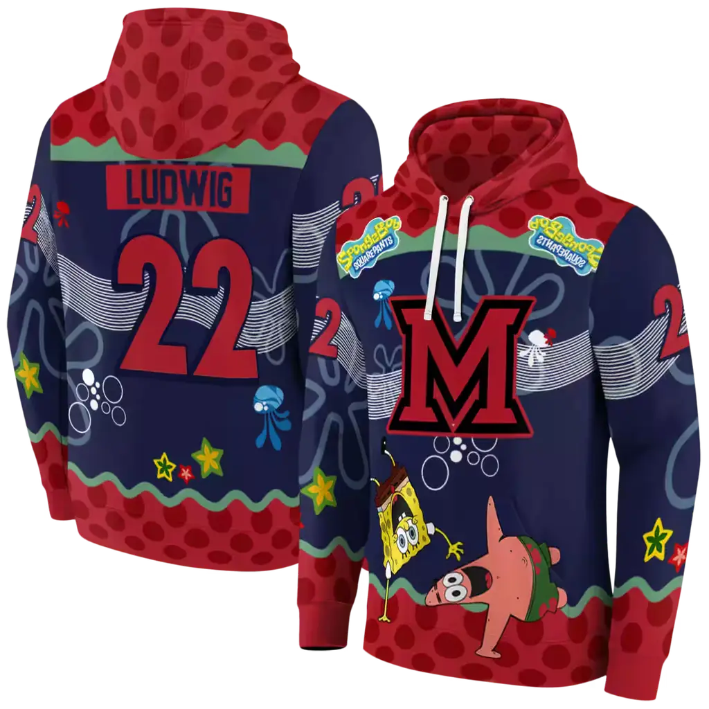 personalized miami redhawks spongebob patrick star red navy hoodie fashion forward personalized miami redhawks spongebob patrick star red navy hoodie fashion forward