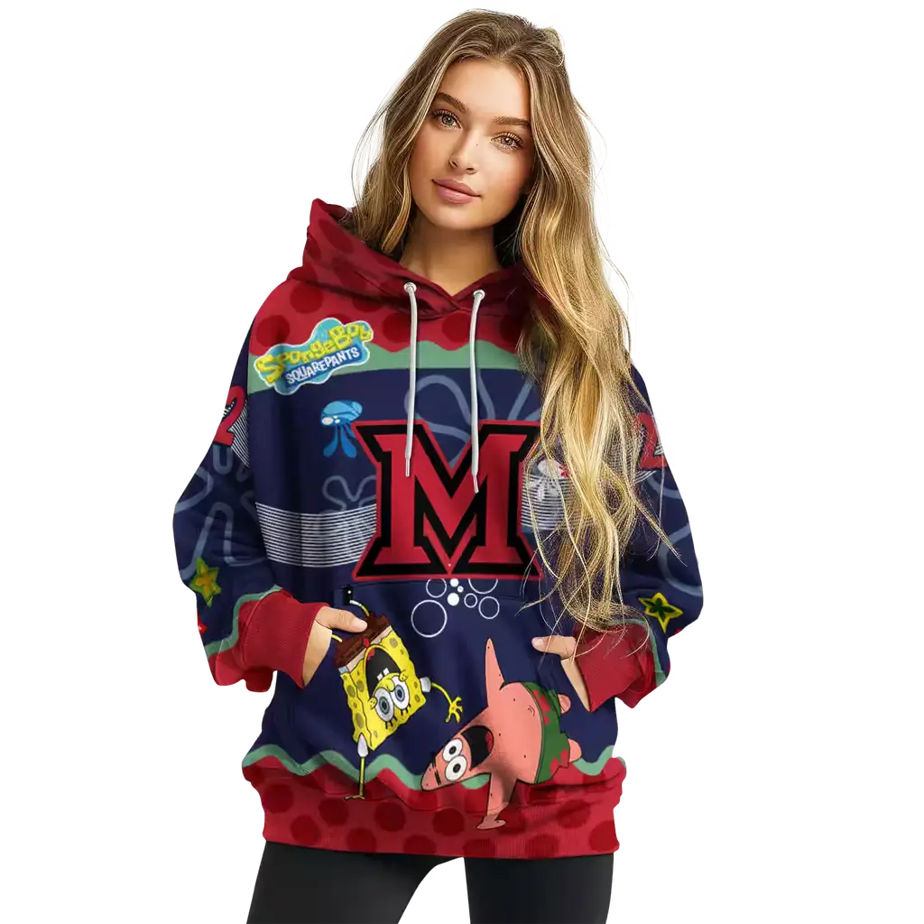 personalized miami redhawks spongebob patrick star red navy hoodie high quality personalized miami redhawks spongebob patrick star red navy hoodie high quality
