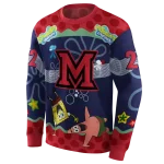 personalized miami redhawks spongebob patrick star red navy hoodie best selling
