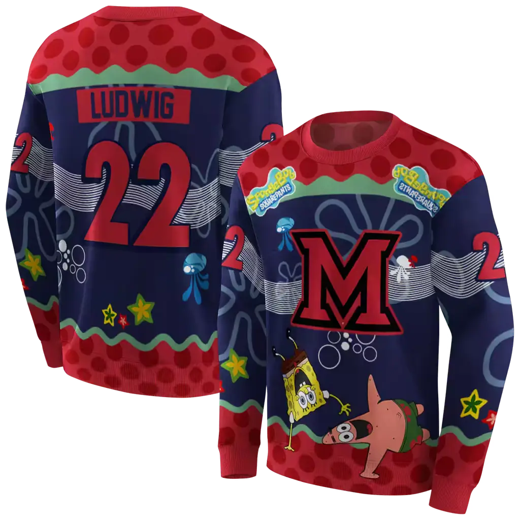 personalized miami redhawks spongebob patrick star red navy hoodie premium grade personalized miami redhawks spongebob patrick star red navy hoodie premium grade