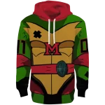 personalized miami redhawks superhero armor red green hoodie best selling