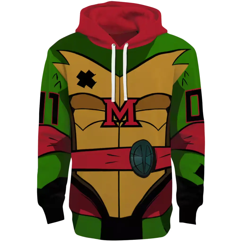 personalized miami redhawks superhero armor red green hoodie best selling personalized miami redhawks superhero armor red green hoodie best selling