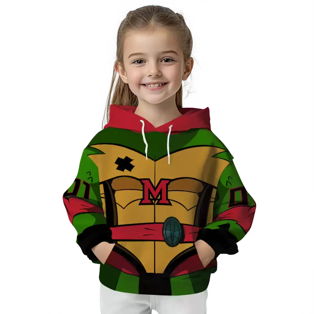 personalized miami redhawks superhero armor red green hoodie top rated personalized miami redhawks superhero armor red green hoodie top rated