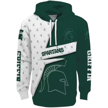 personalized michigan state spartans abstract shape green hoodie best selling