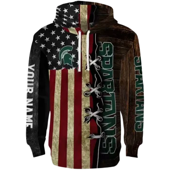 personalized michigan state spartans american pride hoodie best selling