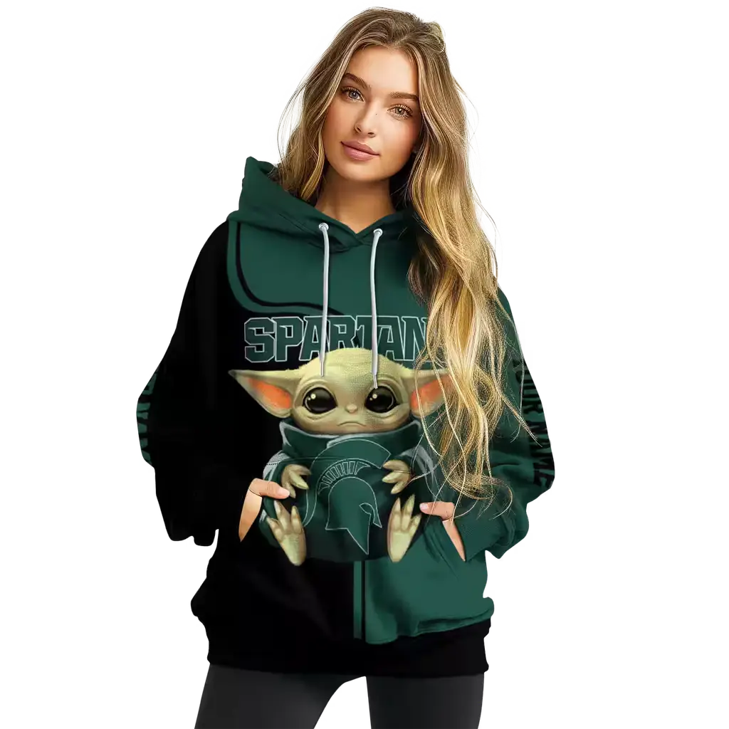personalized michigan state spartans baby yoda green black hoodie high quality personalized michigan state spartans baby yoda green black hoodie high quality