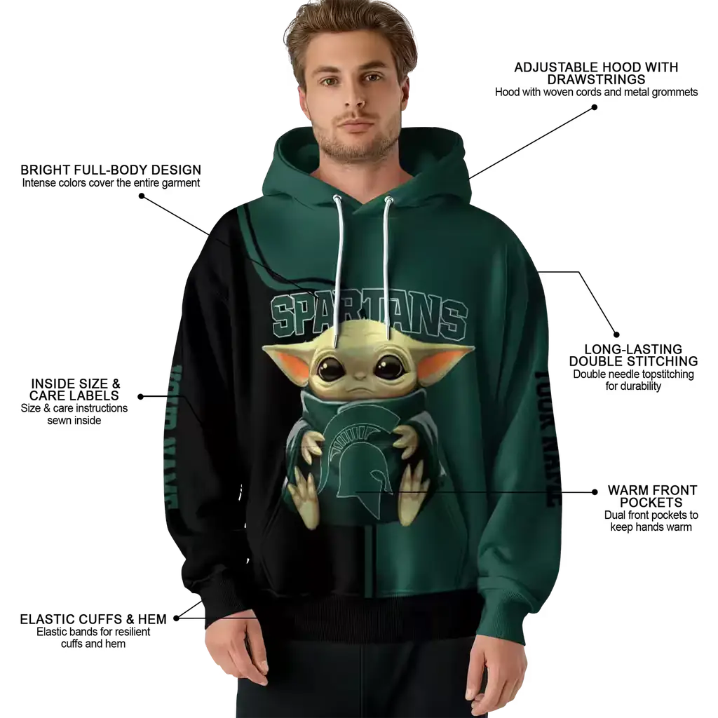 personalized michigan state spartans baby yoda green black hoodie latest model personalized michigan state spartans baby yoda green black hoodie latest model