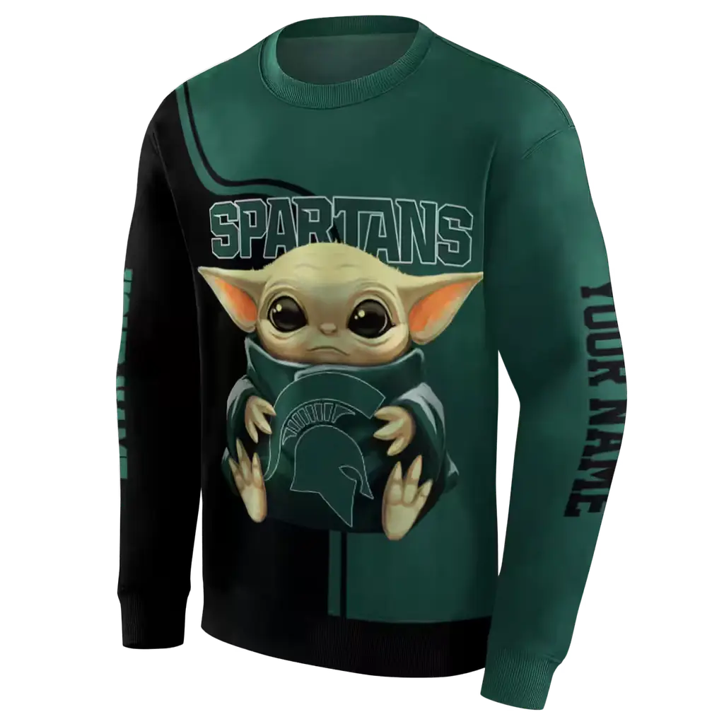 personalized michigan state spartans baby yoda green black hoodie new arrival personalized michigan state spartans baby yoda green black hoodie new arrival