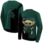 personalized michigan state spartans baby yoda green black hoodie best selling