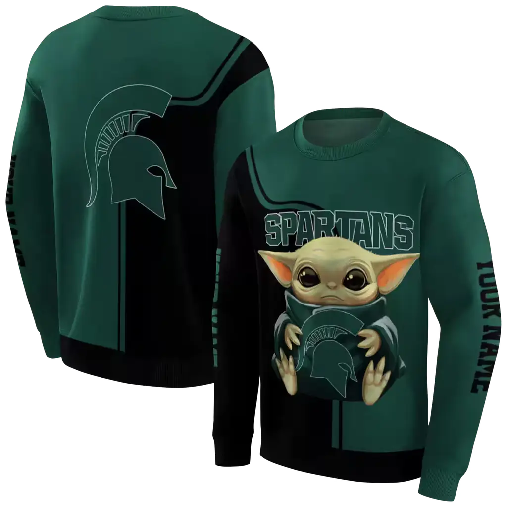 personalized michigan state spartans baby yoda green black hoodie premium grade personalized michigan state spartans baby yoda green black hoodie premium grade