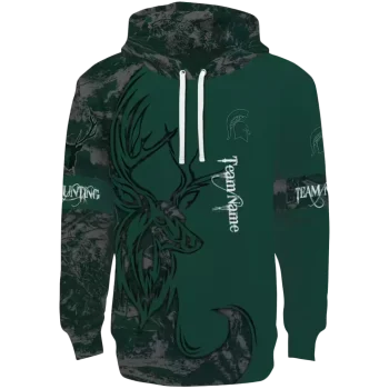 personalized michigan state spartans deer silhouette green hoodie best selling