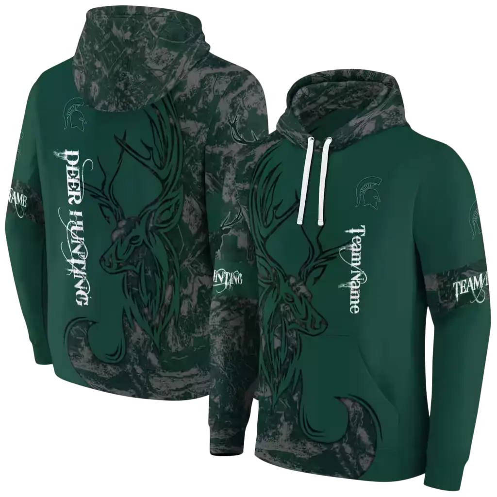 personalized michigan state spartans deer silhouette green hoodie fashion forward personalized michigan state spartans deer silhouette green hoodie fashion forward