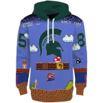 personalized michigan state spartans mario blue black hoodie best selling