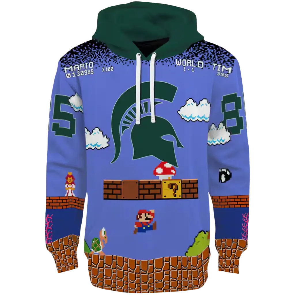 personalized michigan state spartans mario blue black hoodie best selling personalized michigan state spartans mario blue black hoodie best selling