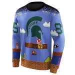 personalized michigan state spartans mario blue black hoodie best selling