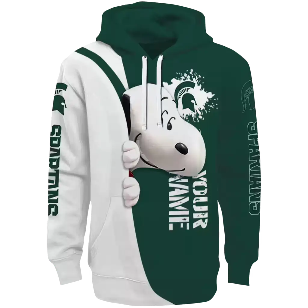 personalized michigan state spartans peeking snoopy green hoodie best selling personalized michigan state spartans peeking snoopy green hoodie best selling
