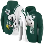personalized michigan state spartans peeking snoopy green hoodie best selling