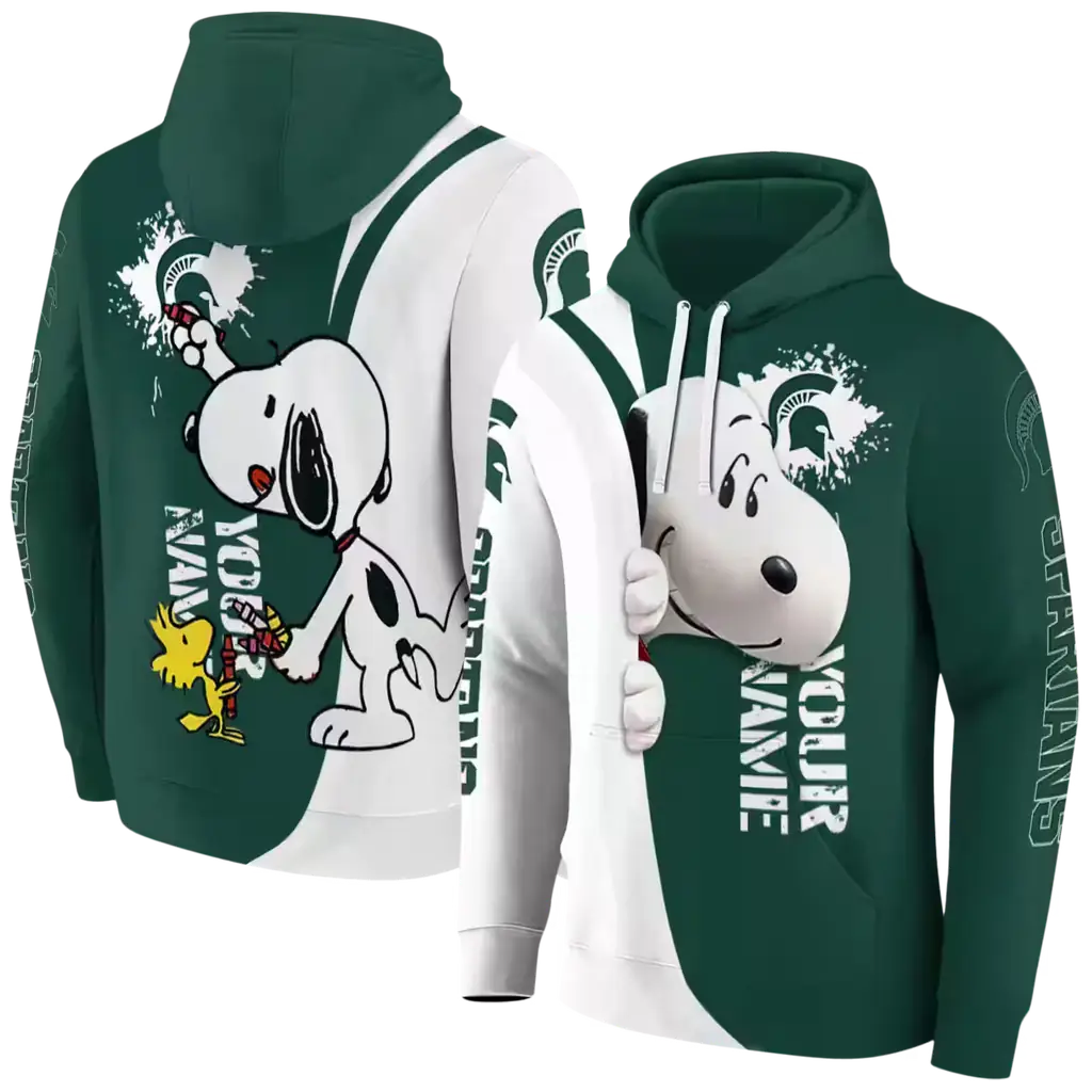 personalized michigan state spartans peeking snoopy green hoodie fashion forward personalized michigan state spartans peeking snoopy green hoodie fashion forward