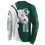 personalized michigan state spartans peeking snoopy green hoodie best selling