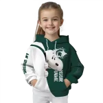 personalized michigan state spartans peeking snoopy green hoodie best selling