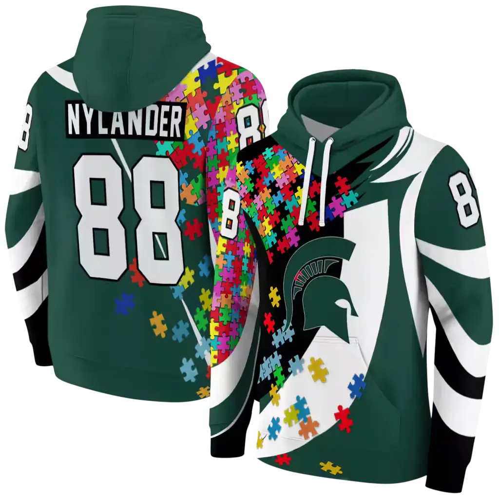 personalized michigan state spartans puzzle pieces green hoodie fashion forward personalized michigan state spartans puzzle pieces green hoodie fashion forward