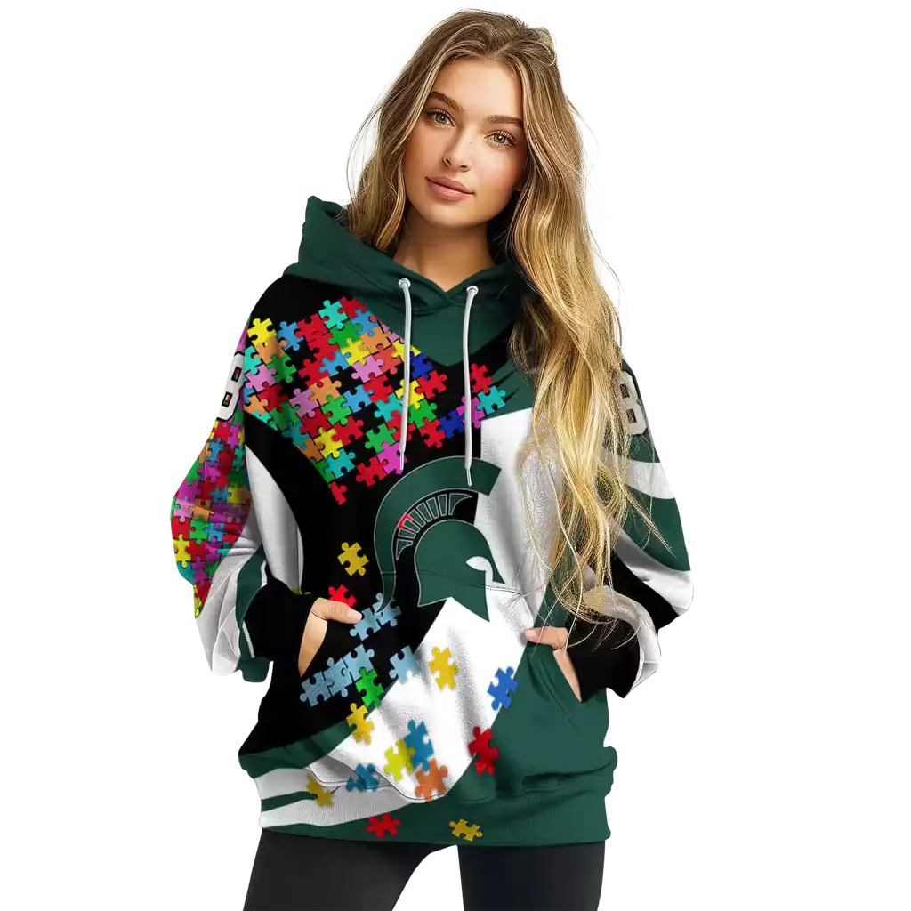 personalized michigan state spartans puzzle pieces green hoodie high quality personalized michigan state spartans puzzle pieces green hoodie high quality